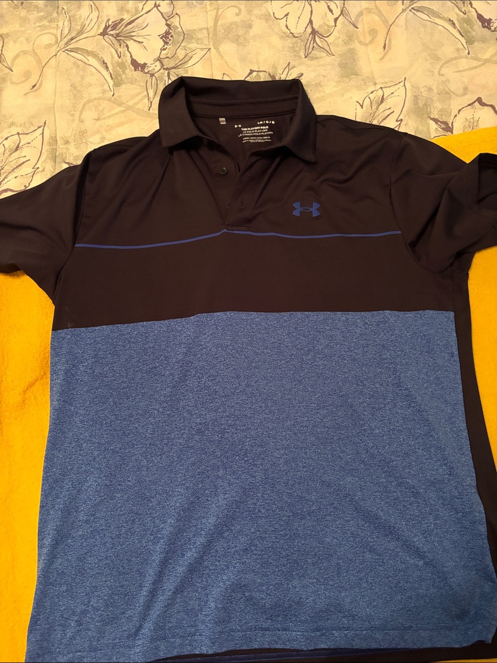 Under Armour Black and Blue Colorblock Polo